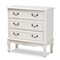 Baxton Studio Gabrielle White-Finished 3-Drawer Wood Dresser 162-10261 - alternate 1